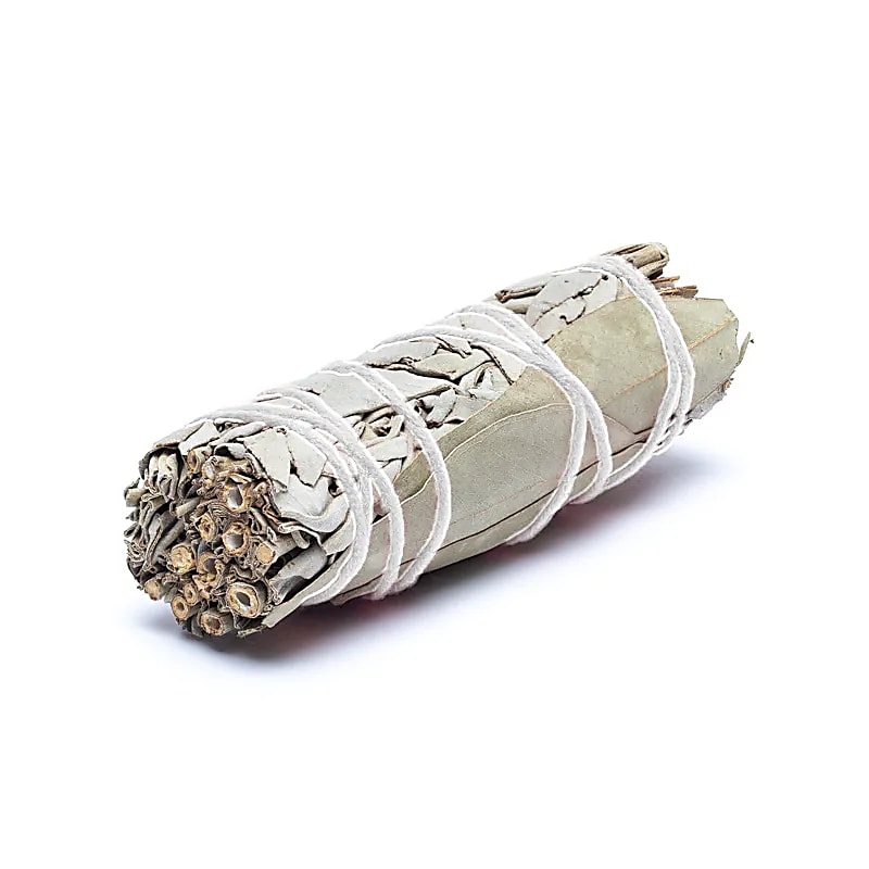 Witte salie smudge met eucalyptus
